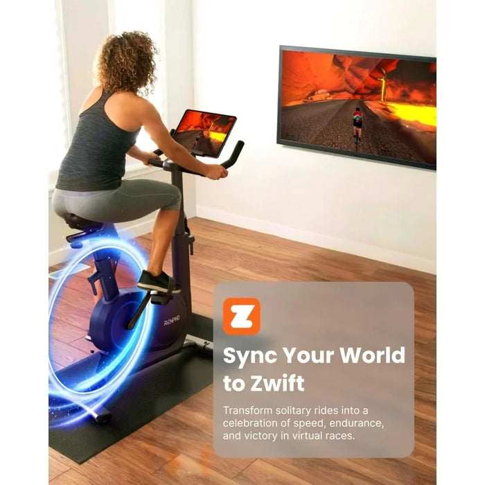 RENPHO Exercise Bike, AI Smart Stationary Bike for Home, Spin Bike with 24-Level Magnetic Resistance, Bluetooth and App Connecti