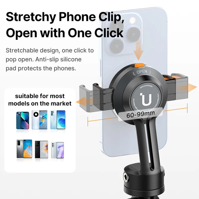 Ulanzi SK-05 Metal Smartphone Tripod Bluetooth Selfie Stick Desktop Tripod Travel Vlog Live Streaming for iPhone Android