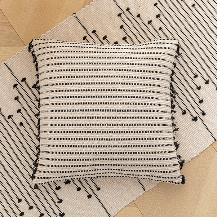 Striped  Yellow Gray Black Cushion Cover Tassel Pillowcase Woven Home Decoration Sofa Bed Living Room Sofa 45x45cm/30x50cm