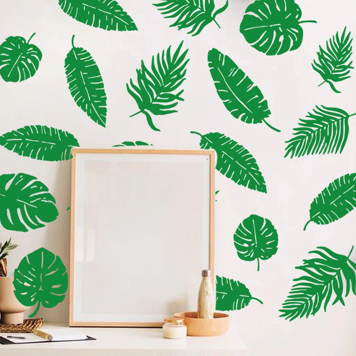 Tropics Palm Tree Leaves Wall Sticker Bedroom Living Room Leaf Twigs Jungle Wall Decal Kitchen Vinyl Home Decor