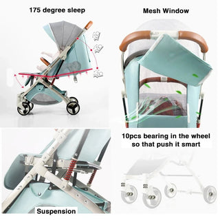 EU Ready Stock Babyfond 5.8 kg Light Stroller High Landscape Carriage Portable Umbrella Baby Stroller Newborn Travel Pram