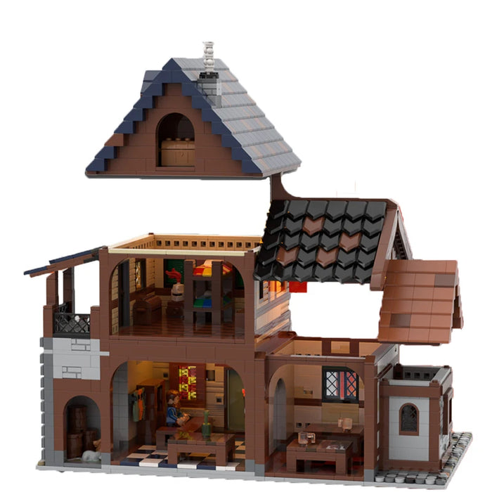 New 2721Pieces Moc European Medieval Castle Model Modular Medieval French House Creation Expert Block Model Kit Birthdaygift Toy