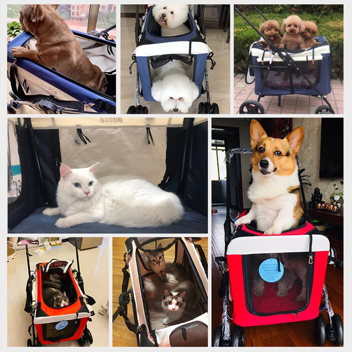 Gear Double Pet Strollers Small Dogs For Dogs Cat Dog Stroller