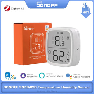 SONOFF SNZB-02D Zigbee LCD Smart Temperature Humidity Sensor LCD Screen Monitor Smart Home Control Via Alexa Google Home EWelink