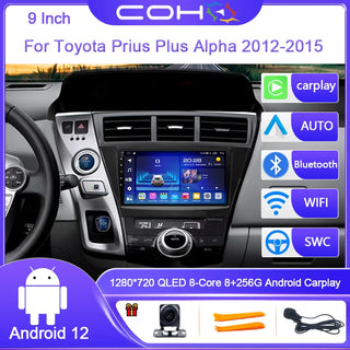 COHO For Toyota Prius Plus Alpha 2012-2015 Car Radio Multimedia Video Player Navigation GPS Android 12 Octa Core 8+256G