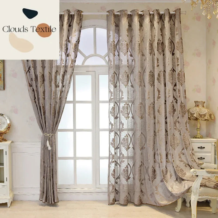 European Luxury Curtains for Living Room Bedroom Dining Custom Atmospheric Relief Tulle Door Window Sheer Curtain Room Decor