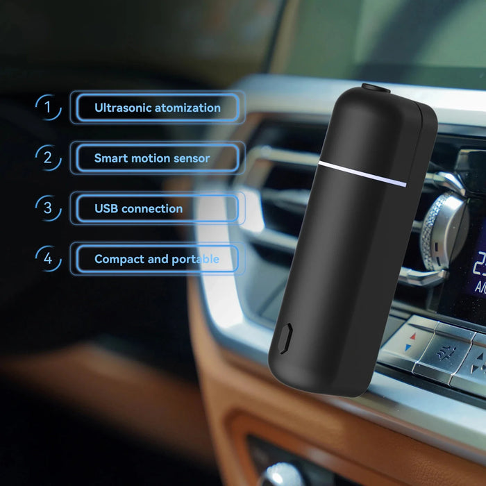 Car Air Freshener Perfume Vent Clip Electric Aroma Diffuser Cordless with 6 Scent Small Portable Gifts Essential Oil Diffuser