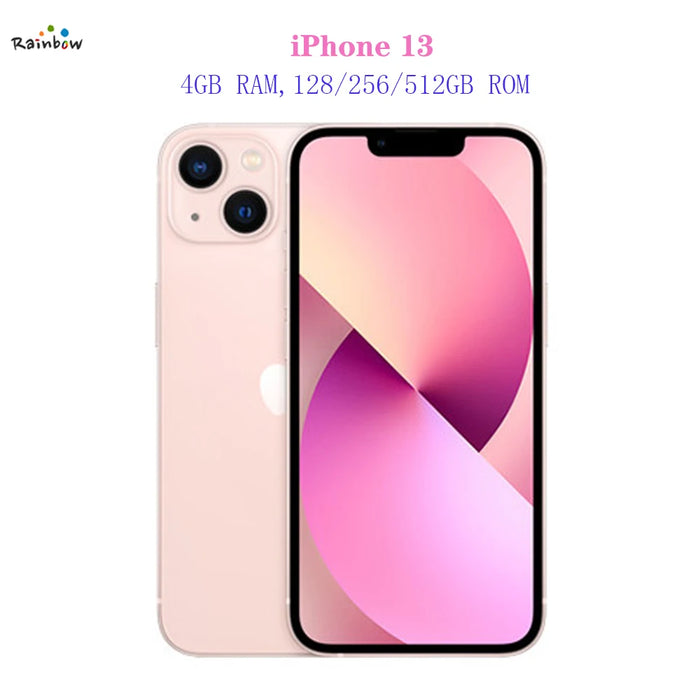 Face ID Original Apple iPhone 13 128GB/ 512GB 5G LTE Mobile Phone NFC IOS A15 Bionic Hexa Core 6.1'' 12MP&12MP 3240mAh