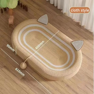 2024 Oval Cat Scratcher Pads 100% Sisal/Cloth Cat Scratching Board Kitten Bed Nest Chew Toy Bite Sharpen Nails Tool Pet Supplie