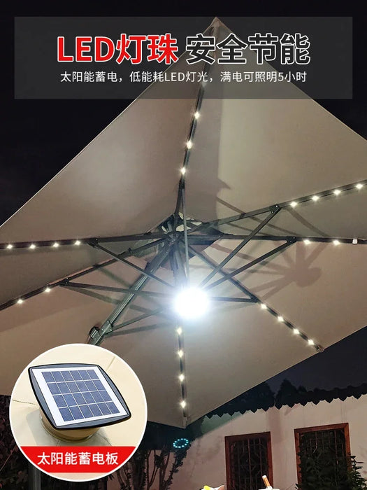 Outdoor solar umbrella courtyard garden large LED lamp day and night outdoor stall Roman umbrella