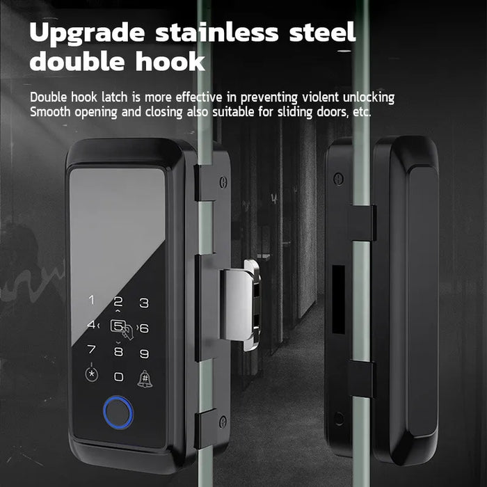 Normal Glass Sliding Lock Smart Keyless Door Lock with Biometric Fingerprint Unlock