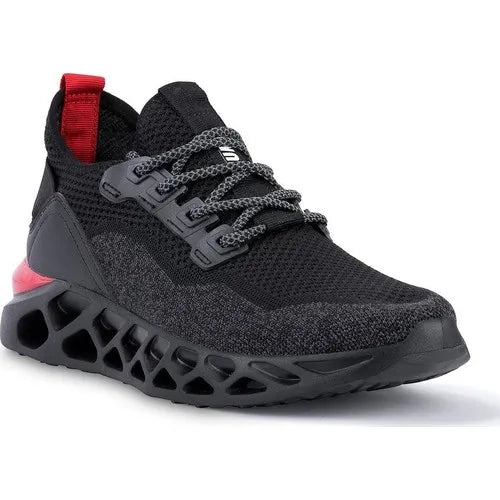 Jump Black-Red Men 'S Sports Shoes daily use casual lightweight high-based daily business running shoe black and khaki color