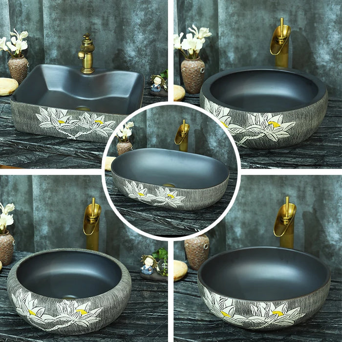 Creative washbasin, retro art washbasin, balcony, bathroom, single sided basin, household use