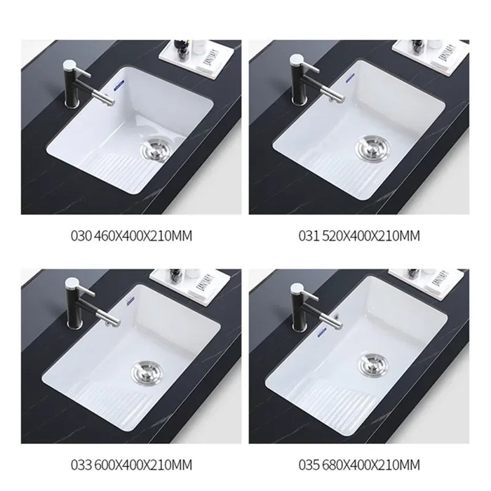 Ceramic Drop-in Sink Laundry Tub Embedded Small Balcony with Washboard Sink Deepening Laundry Basin Single Basin