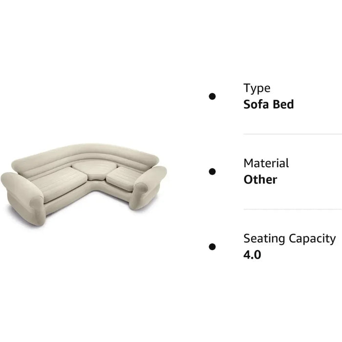 Air Mattress, Inflatable 2 in 1 Inflating and Deflating Valve Corner Living Room, Sectional Sofa Couch, Air Mattress