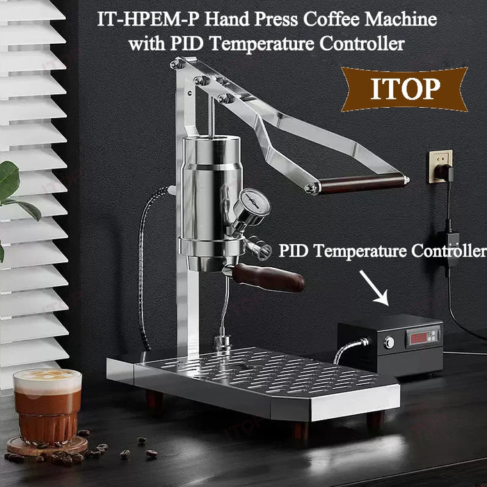 ITOP IT-HPEM-P Hand Press Coffee Maker With PID Temperature Control 9 Bar Constant/Variable Pressure Lever Espresso Coffee NEW