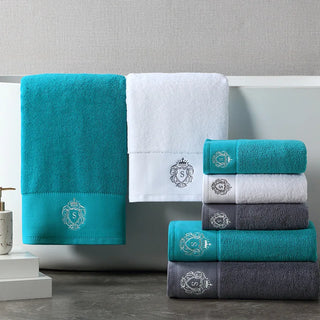 New Luxury Embroidered High-Grade 100% Cotton Towels Sets Soft Bathroom Face Towel Handtowel Personalized Gift White Towel 타월 80