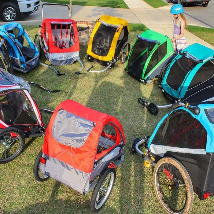 Garden outdoor Kids pet Bicycle walking Carrier rack Trailer Stroller Four wheels 2 in 1 wheeled cargo trailer