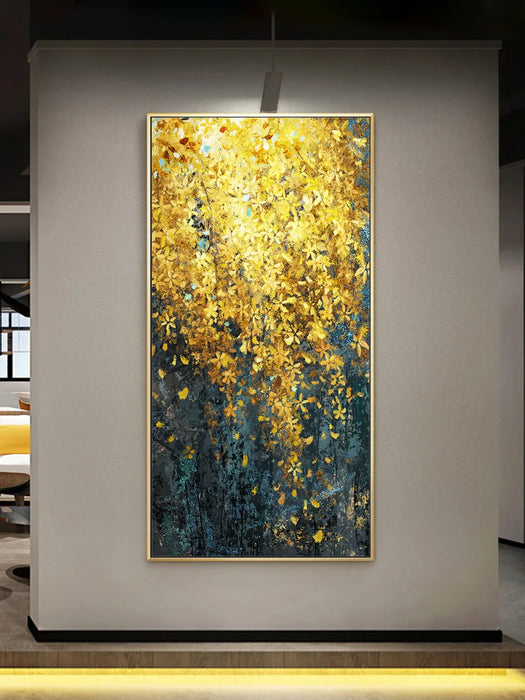 Pure hand-painted oil painting porch aisle corridor vertical version of light luxury American abstract large wall hanging