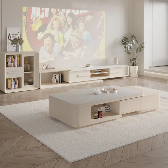 Simple Organizer Coffee Table Modern Luxury Square Japanese Coffee Table White Drawers Mesa De Centro De Sala Furniture