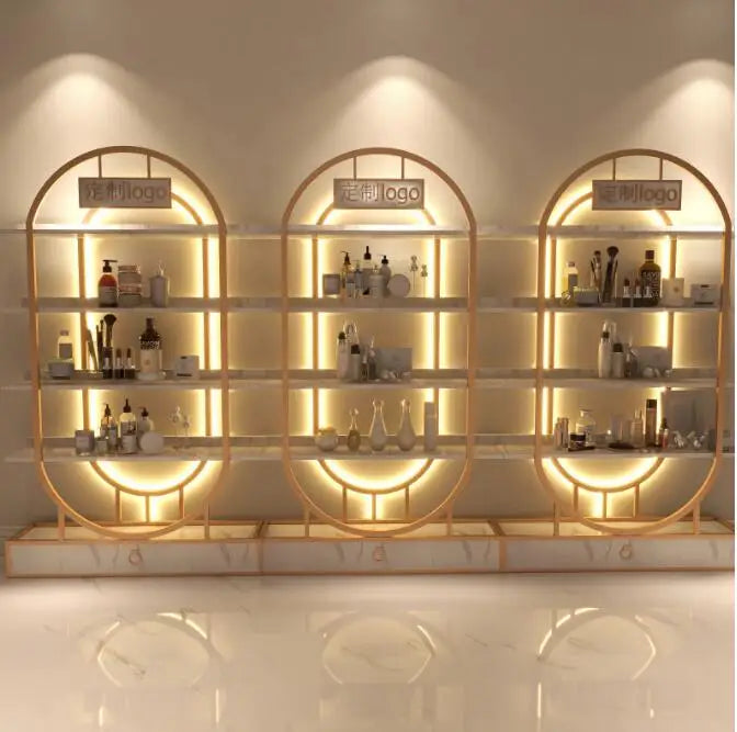 Cosmetics display cabinet beauty salon nail cabinet makeup skin care products floor to floor locker