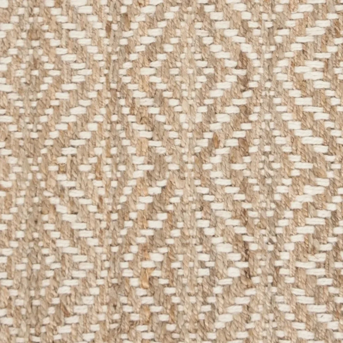 Natural Fiber Gervase Braided Diamonds Jute Runner Rug, Natural/Ivory, 2'3" x 8'