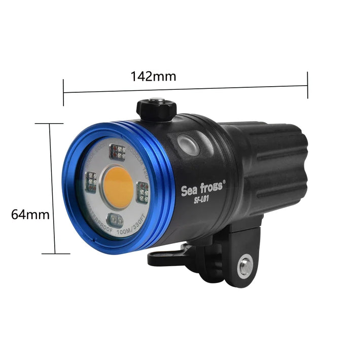 Seafrogs Waterproof 100m Photography Video Light 5000LM Scuba Diving LED Flashlight Strobe