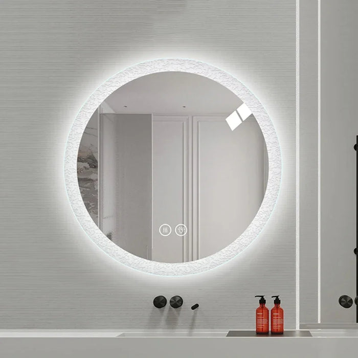 Large Smart Bathroom Mirror Led Shower Round Light Led Shaving Mirror Makeup Aesthetic Full Length Espejo Pared Home Improvement