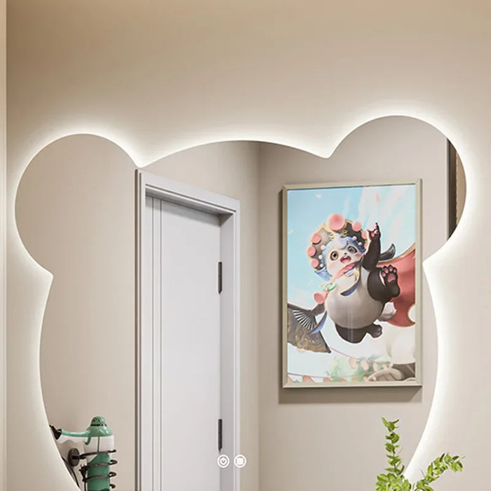 Modern Irregular Mirror Makeup Wall Mounted Safety Shaving Mirror Aesthetic Clear Espelho Maquilhagem Com Led Home Improvement