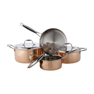 Surgical Stainless Steel German Cookware Glod Pan Set