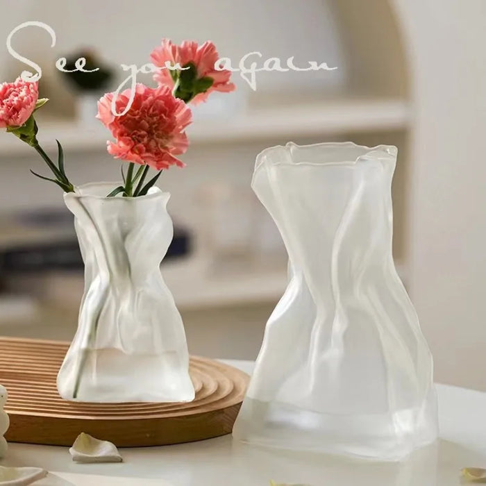 Light Luxury Origami Vase High Appearance Level Vase Irregular Living Room Rectangular Flower Desktop Large Household Decoration