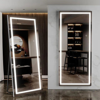 Full Length Mirror With Lights, LED Full Length Mirror, Lighted Full Body Length Light Up Mirror Touch, Leaning Mirror
