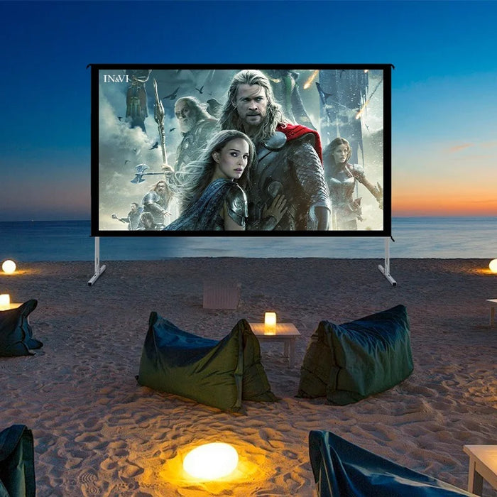 84 Inch Portable Projector Screen 16:9 Retractable Projector Screen 3D Projector Screen For Home