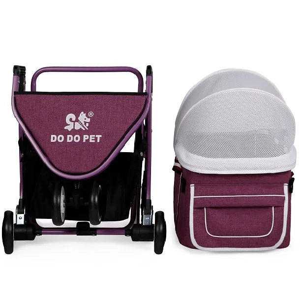 New arrival pet carrier stroller outdoor travel pet cage pet stroller foldable detachable basket dog stroller