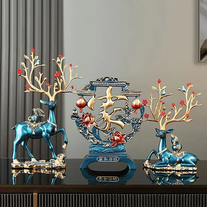 Creative Deer Decoration Living Room TV Cabinet Exquisite Ornament Modern Simple Household Resin Decoration Crafts Wedding Gift