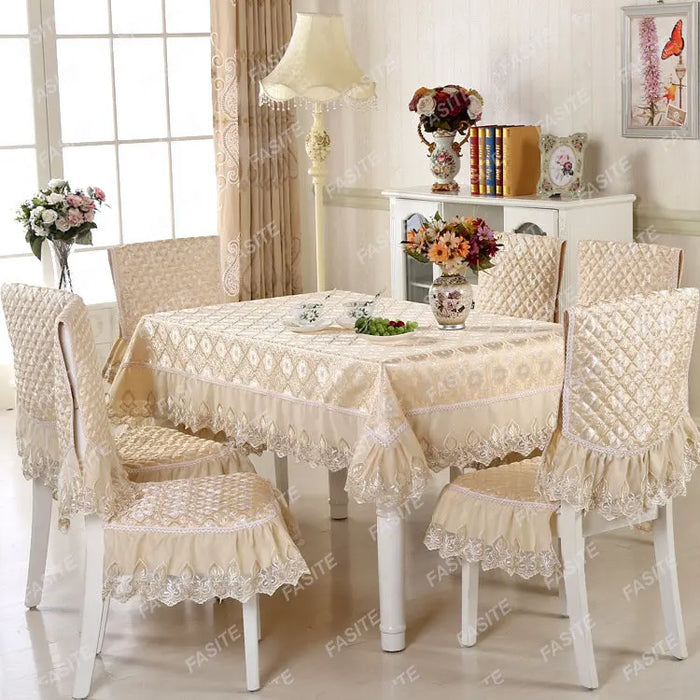 Dining chair set tablecloth cloth table cloth chair cover cushion set Chair Cover Tablecloth tea table chair cushion