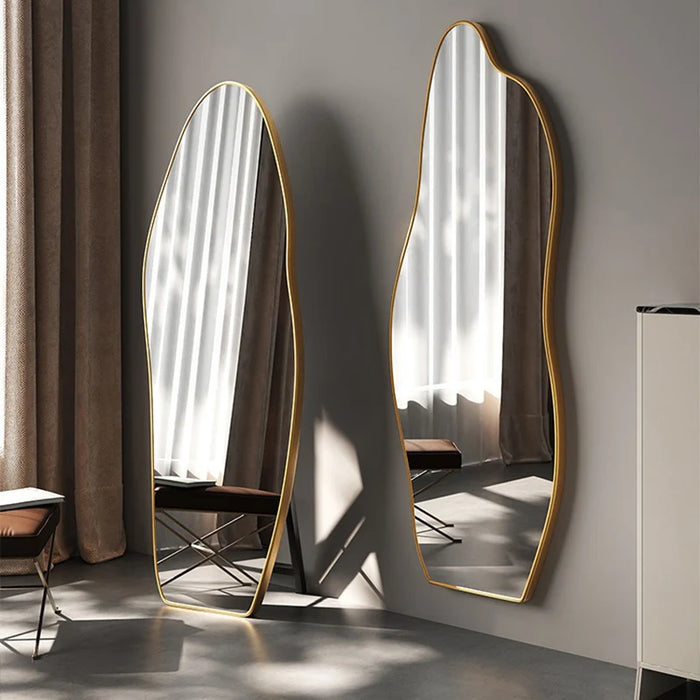 Large Irregular Mirror Bathroom Unbreakable Makeup Wavy Mirror Full Body Adornos Para El Hogar Decoration Home Living Room