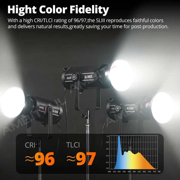 Godox SL150III SL-150W III LED Video Light 150W Bowens Mount Daylight Balanced 5600K 2.4G Wireless X Systemfor Interview