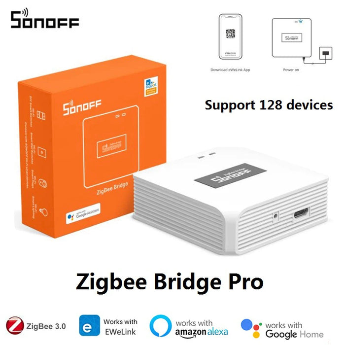 SONOFF ZB Bridge-P Zigbee Bridge Pro Smart Gateway Zigbee 3.0 Multi-Mode Support 128 devices Remote Control Alexa Google Home