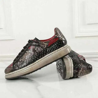 2023 new arrival Fashion Snake Skin causal shoes men,male Genuine leather Sneaker  pdd129