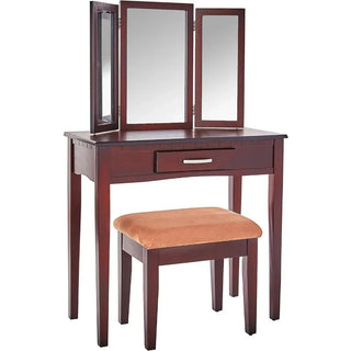 Frenchi Furniture Wood 3 Pc Vanity Set Dressers  Makeup Tables  Vanity Table with Drawers  Dressing Table Bedroom