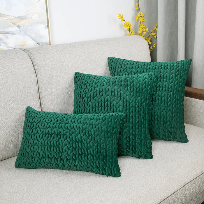 Solid Crochet Pillow Cases Nordic Velvet Weaving Body Pillow Cover 50*50cm Sofa Cushion Cover Decorative Pillows for Living Room