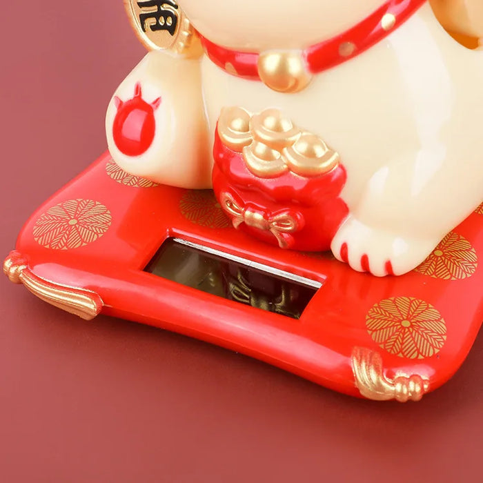 Solar Powered Lucky Cat Wave Wave Lucky Cat Fortune Cat Home Office and Car Decor Decoration Buy Five and Get One Free