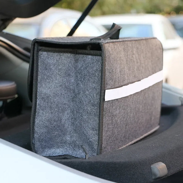 Portable Foldable Car Trunk Organizer Felt Cloth Storage Box Case Auto Interior Stowing Tidying Container Bags