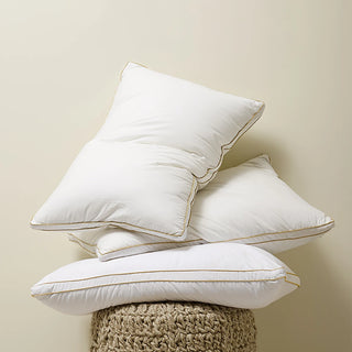 1 PCS Luxury White Goose Down Pillows Goose Feather Filling Neck Protection Bed Pillow Medium Firm Twin King Queen Size