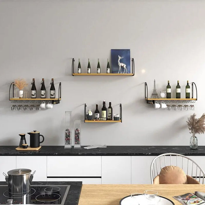 Wine Storage Rack Simple Restaurant Living Room Wall Hanging Wall Mounted Iron Rack Wine Glass Holder Upside Down for Household