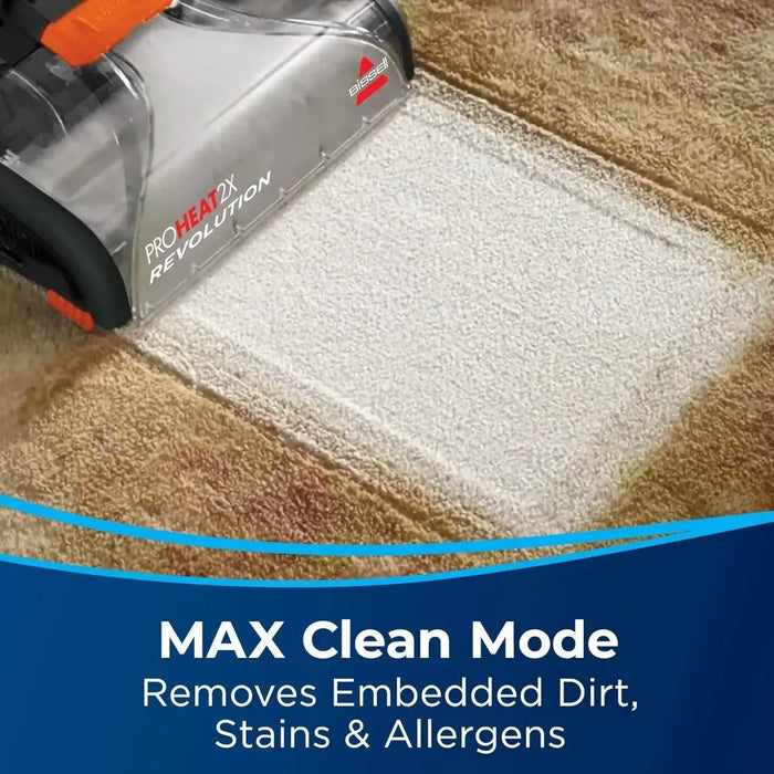 Full Size Upright Carpet Cleaner, Heatwave Technology, Eliminate More Than 90% of Odor-Causing Bacteria, Orange