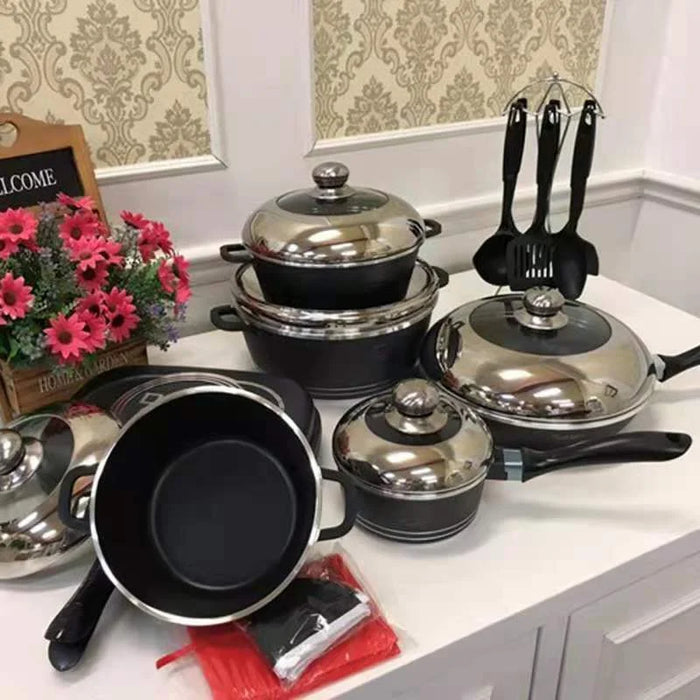 Die Cast Die-cast Aluminum Non-stick Dessini 23pcs Kitchen Cookware And Nonstick Cookware Sets