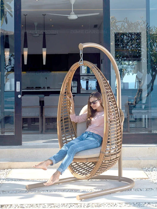 Outdoor rattan network celebrity bird's nest landing indoor lazyman rocking chair balcony swing rattan basket support