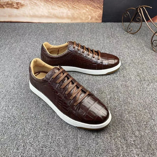 BATMO 2023 new arrival Fashion Crocodile Belly Skin causal shoes men,male Genuine leather Sneaker  pdd81
